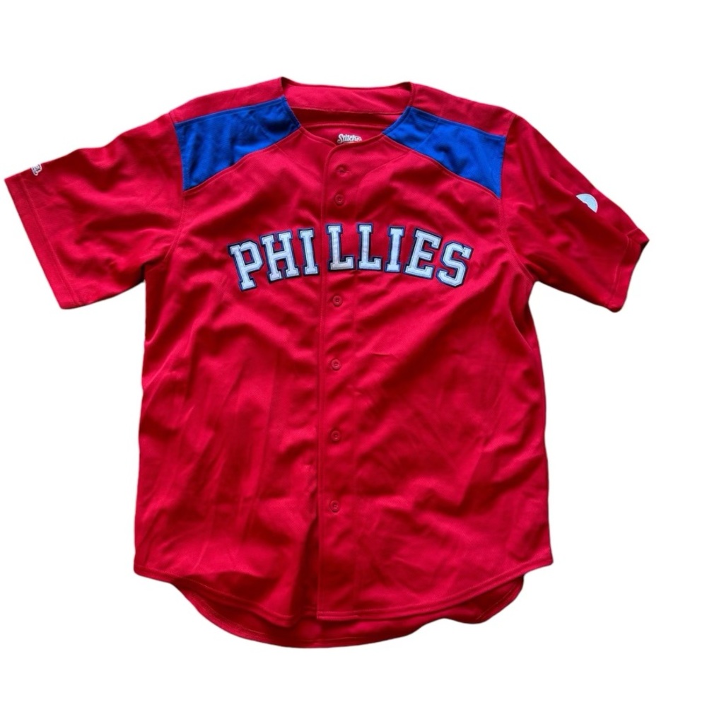 Stitches Red and Blue Phillies Shirt